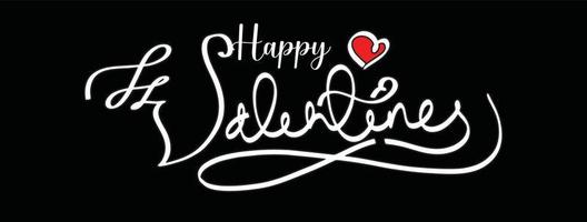 Calligraphy typography valentine. Happy Valentine. vector