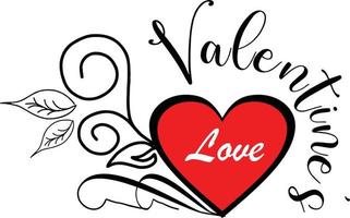 Caligraphic valentine. Typography valentine. Happy Valentine day. vector