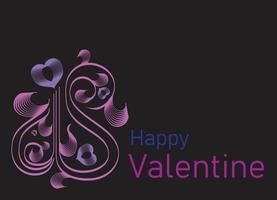 Black space. Valentine day. Decoration. vector