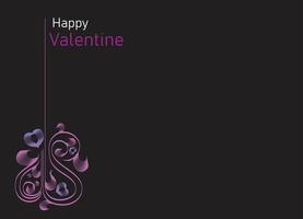 Black space. Valentine day. Decoration. vector