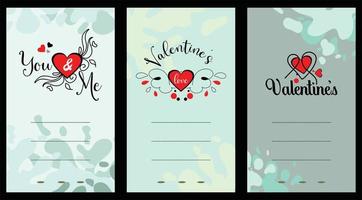 invitaciones de tarjetas. Día de San Valentín. invitaciones de amor. vector