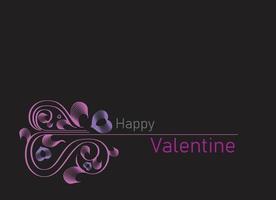 Black space. Valentine day. Decoration. vector