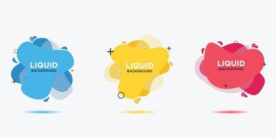 Modern abstract vector banner set. Flat geometric liquid form with various colors. Modern vector template, Template for the design of a logo, flyer or presentation.