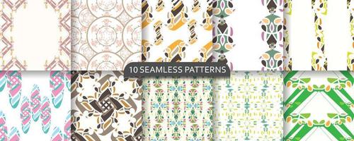 Hand drawn circle pattern of brush stroke. vector seamless pattern set geometric texture shapes.