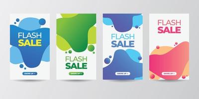 Dynamic modern fluid mobile for flash sale banners. Sale banner template design, Flash sale special offer set vector