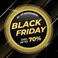 Black friday Banner with Night Gold Background vector