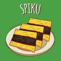 Spiku illustration Indonesian food with cartoon style vector