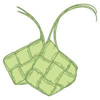 elemento ketupat para eid mubarak vector