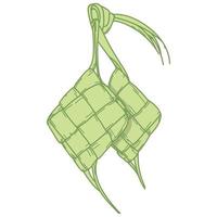 elemento ketupat para eid mubarak vector