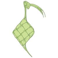 elemento ketupat para eid mubarak vector