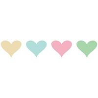 corazones en diferentes colores. elemento decorativo para el día de san valentín. ilustración vectorial vector