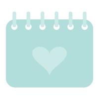 Calendar with a heart. Decorative element for Valentine's Day. Flat vector illustration