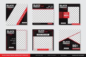 Fashion Sale Black Friday social media post design template Premium Vector