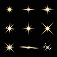 Glare star sparkling Light Effect Set vector