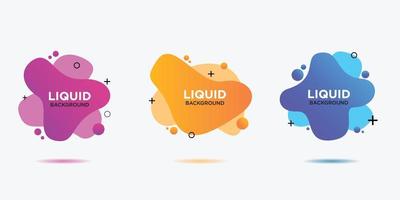 Modern abstract vector banner set. Flat geometric liquid form with various colors. Modern vector template, Template for the design of a logo, flyer or presentation.