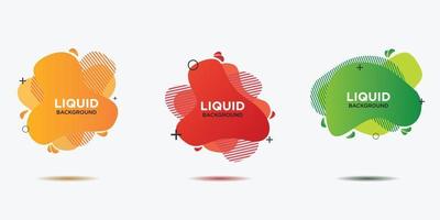 Modern abstract vector banner set. Flat geometric liquid form with various colors. Modern vector template, Template for the design of a logo, flyer or presentation.