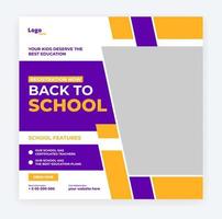 back to school admission social media post template vector