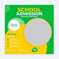 back to school admission social media post template vector