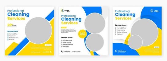 professional cleaning services social media vector