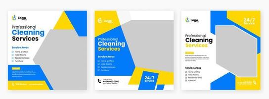 professional cleaning services social media vector