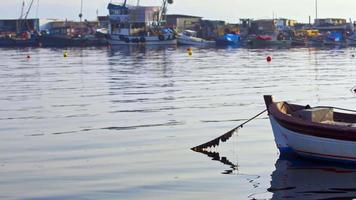 barcos de pesca no porto video