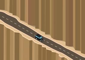 isometric of a car driving on a road vector