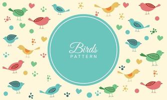 Frame with cute birds pattern. - Vector. vector