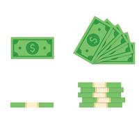 money, paper money, green dollars icon vector