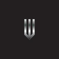 logotipo w, logotipo de metal, logotipo de plata, monograma, vector