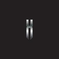 logotipo h, logotipo de metal, logotipo de plata, monograma, vector