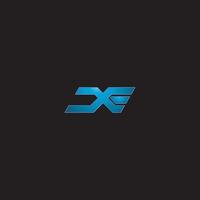 XE initial logo monogram design modern template blue vector