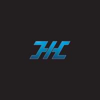 hola logo inicial monograma diseño moderno plantilla azul vector