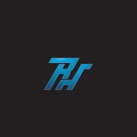 RH initial logo monogram design modern template blue vector