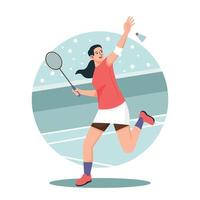 Female Badminton Player vector