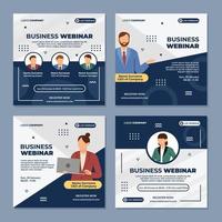 Business Webinar Social Media Template vector