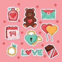 Valentine's Sticker Collection vector