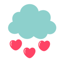 Cloud with falling hearts icon. png