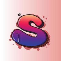 Graffiti letter S premium vector illustration