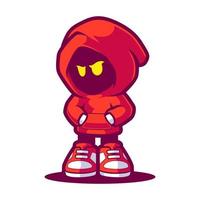 EVIL HOODED CHARACTER MASCOT DESIGN vector