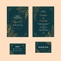 elegante invitación de boda moderna vector