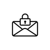 Protect the mail icon vector. Isolated contour symbol illustration vector
