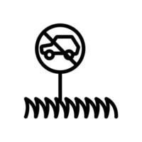 ilustración de contorno de vector de icono de prohibición de carretera