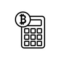 counting bitcoin icon vector. Isolated contour symbol illustration vector