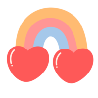 Rainbow with two hearts icon. png