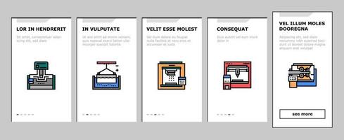 Metal Working Machine Onboarding Icons Set Vector