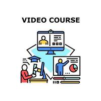 Video Course Vector Concept Color Illustration