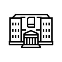 ilustración de vector de icono de línea de edificio de biblioteca