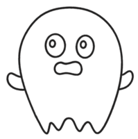 dibujos animados de icono de línea fantasma de Halloween. png