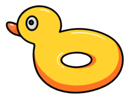 Inflatable balloon or lifebuoy in shape duck png