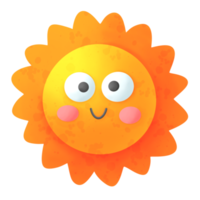 Cartoon sun symbol face icon png